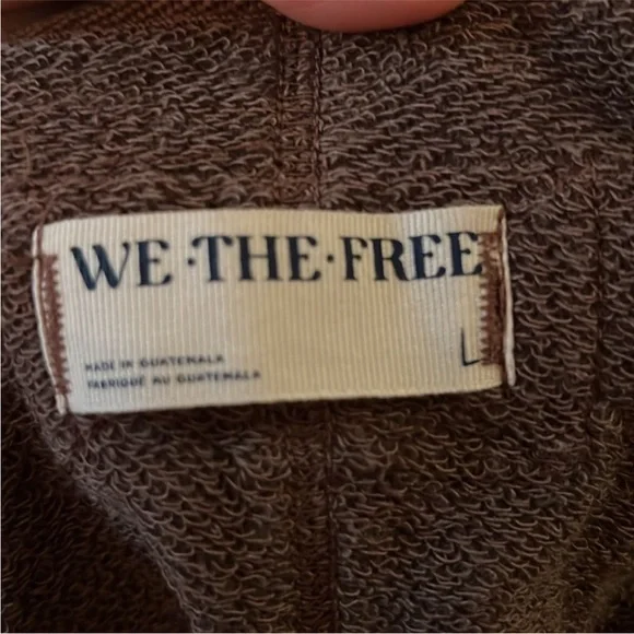 NWT Free People Free Venice V-Neck Sweatshirt In Brown Bear Size Large - Picture 5 of 5